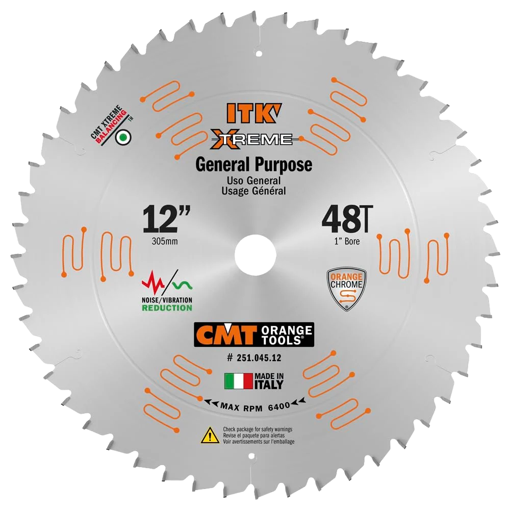 High-Grade CMT Orange Tools 48T 12 General Purpose Saw Blade Traditional