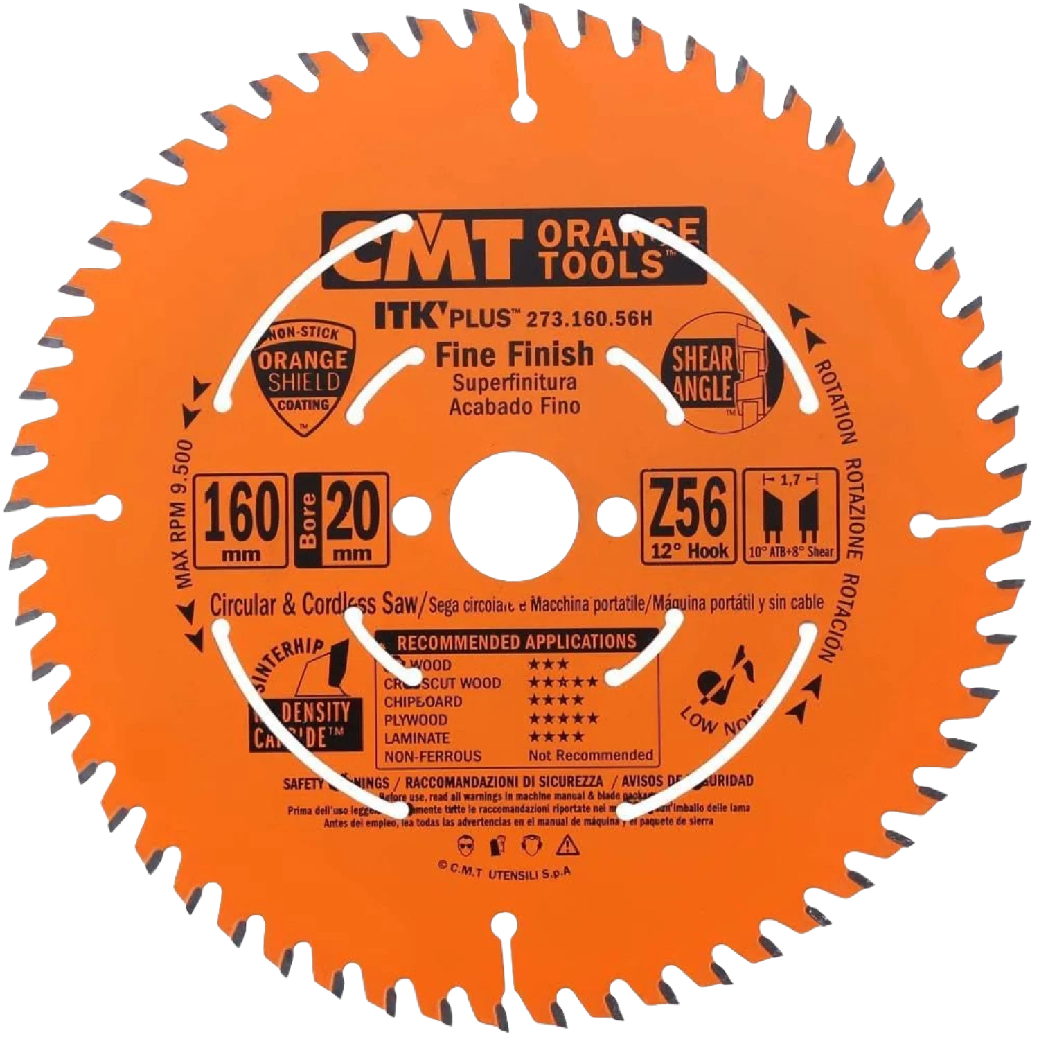 Original Design CMT Orange Tools 160×1.8 1.2x20mm 56T Ultra Finish Saw Blade Casual