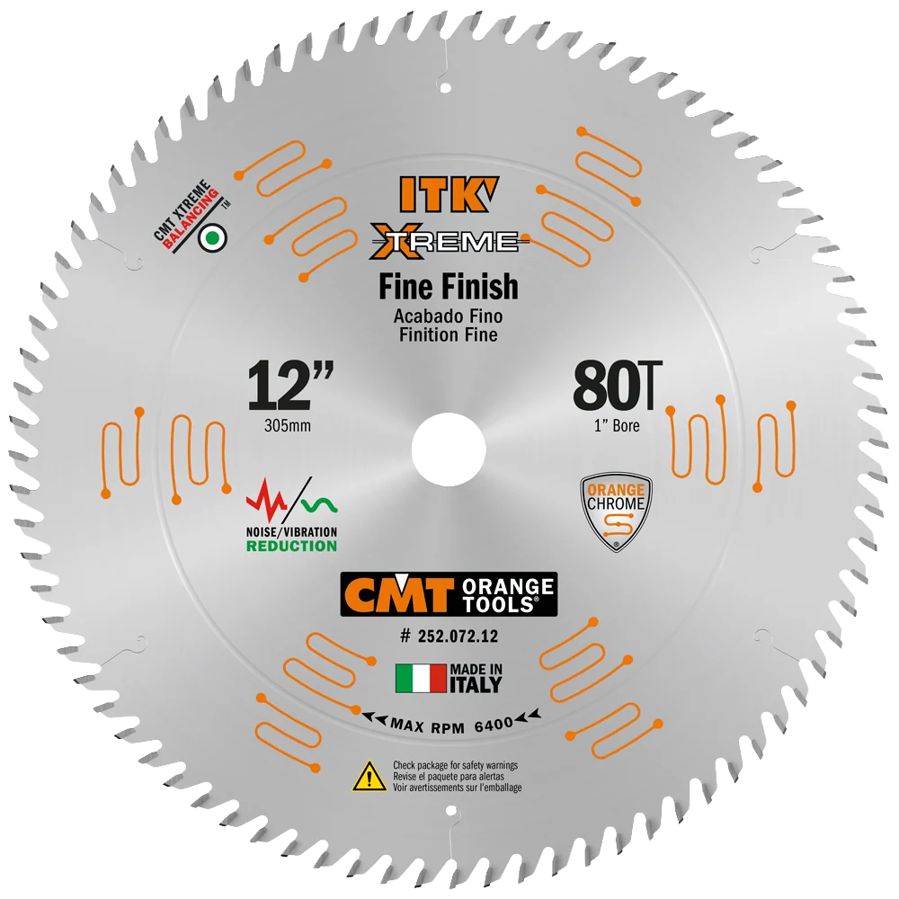 Versatile CMT Orange Tools 12 80T Fine Finish Saw Blade High-Performance
