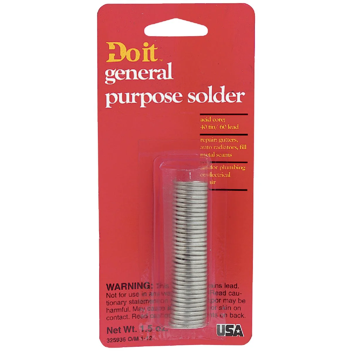 Effective Do it 1-1 2 oz. Acid 40 Tin 60 Lead Solder Smooth