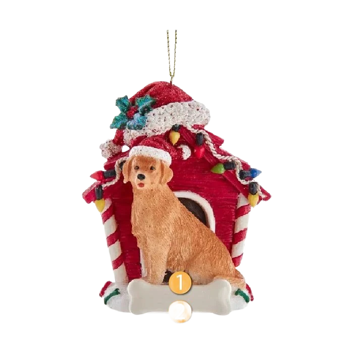 Specialty Kurt S. Adler Personalized Golden Retriever with Dog House Ornament Easy-to-Use