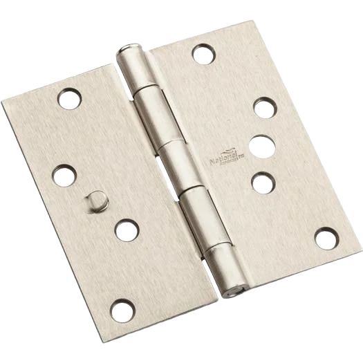 Detailed National Hardware 4 Satin Nickel Square Door Hinge 3-Pack Smooth