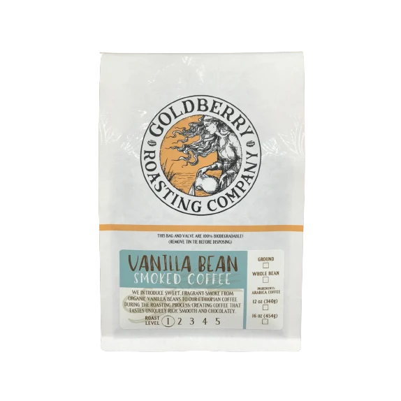 Stylish Goldberry Roasting Company Vanilla Bean Smoked Whole Bean Coffee 12 oz. Genuine
