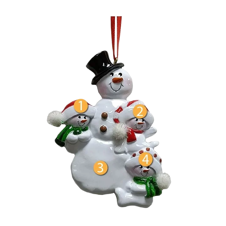 Exceptional Kurt S. Adler Personalized Snowman Family of 3 Ornament Organic