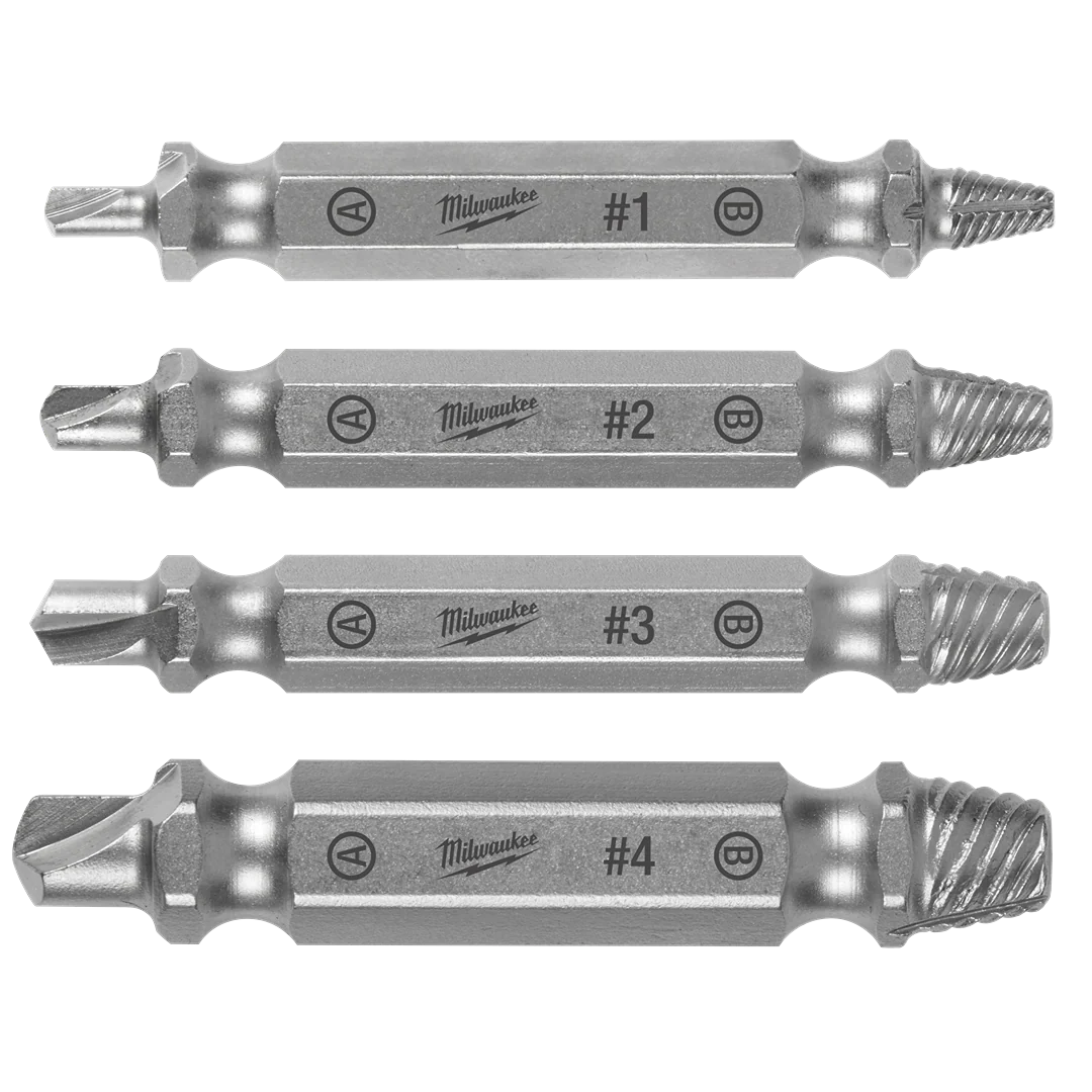 Functional Milwaukee 4-PC M2 Steel Screw Extractor Set Environmentally Friendly