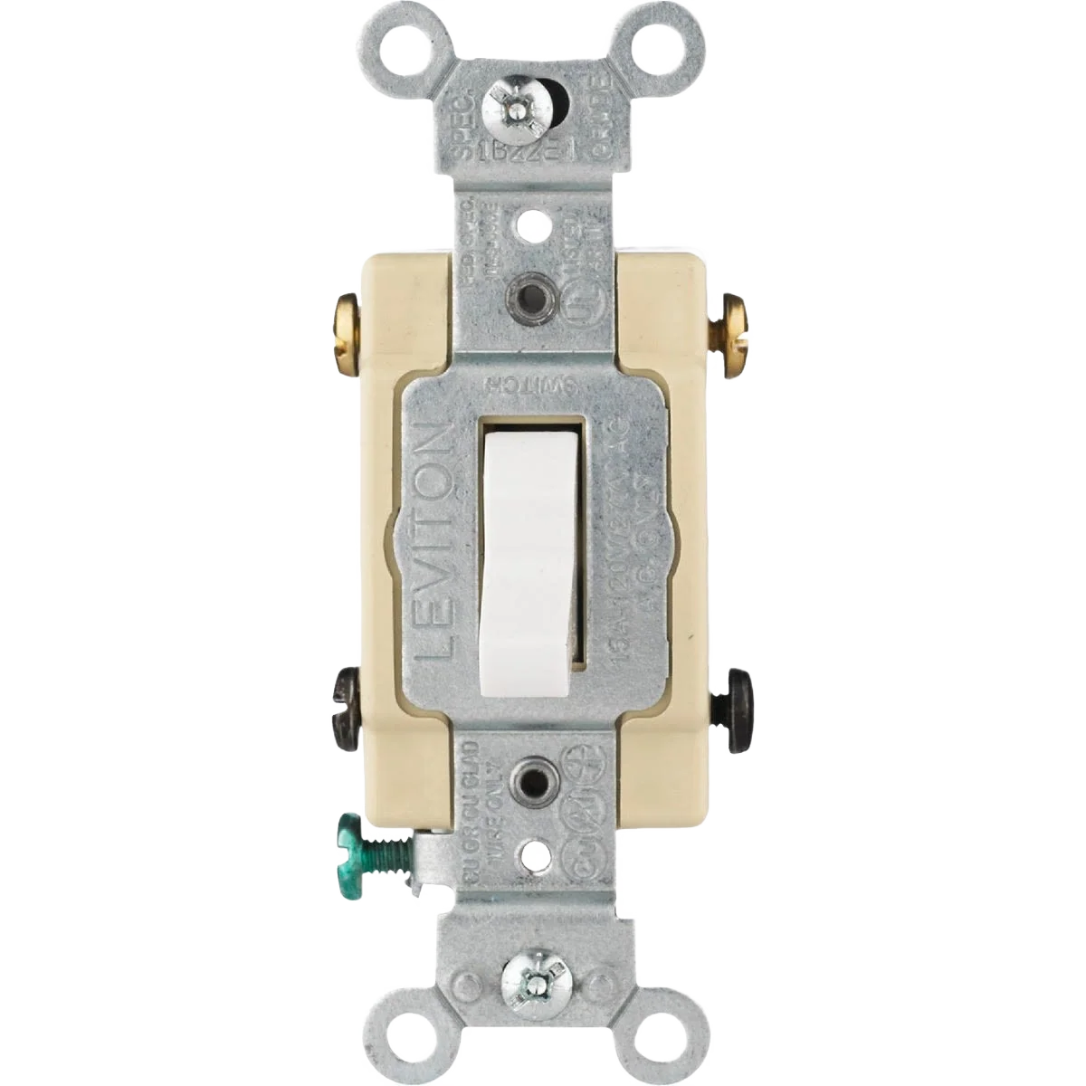 Luxury Leviton Commercial White Grounded Quiet 15A 4-Way Switch Reusable