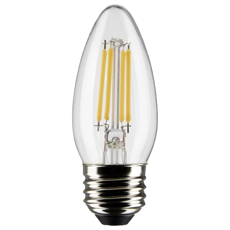 Reliable Satco 5.5 Watt B11 LED Clear Medium Base Light Bulb 2-Pack Minimalist