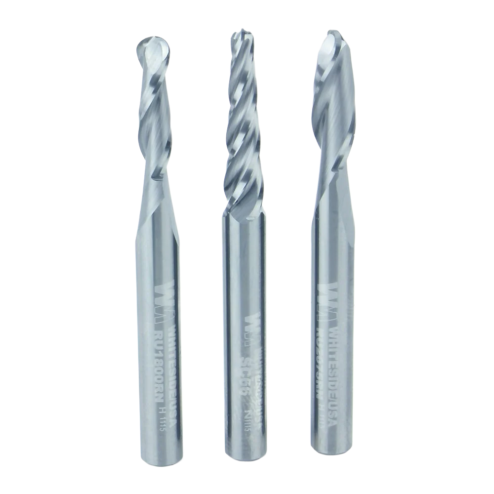 Expertly Made Whiteside 703 3 Pc. CNC Carving Ball Nose Bit Set 1 4 in. Shank Elite
