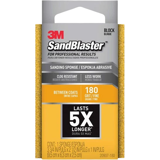 Healthy 3M Sandblaster 180-Grit Fine Sanding Between Coats Sanding Sponge Organic