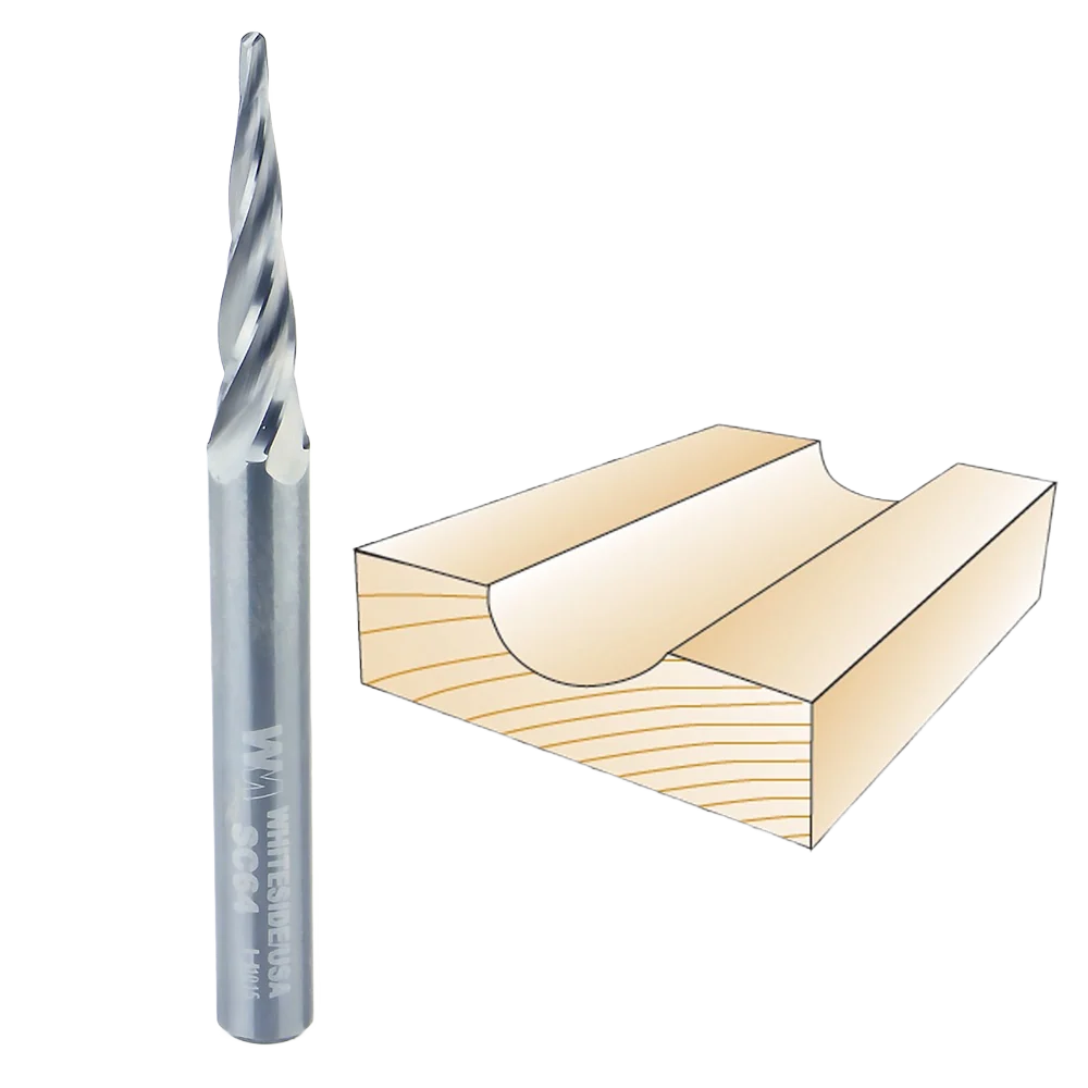 High-Performance Whiteside Conical Tapered CNC Router Bit 1 16 in. D x 1 32 in. R Long-Lasting
