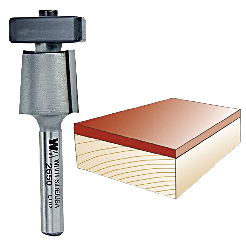 World-Class Whiteside Laminate Trim Bit w Euro Square Bearing 1 4 in. SH x 3 4 in. CD x 5 8 in. CL Selected