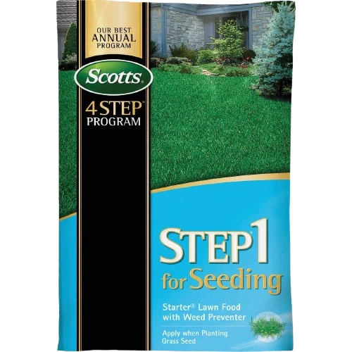 Contemporary Scotts 4 Step Program Step 1 Seeding Starter Lawn Food with Crabgrass Weed Prevention 21.62 lbs. Verified