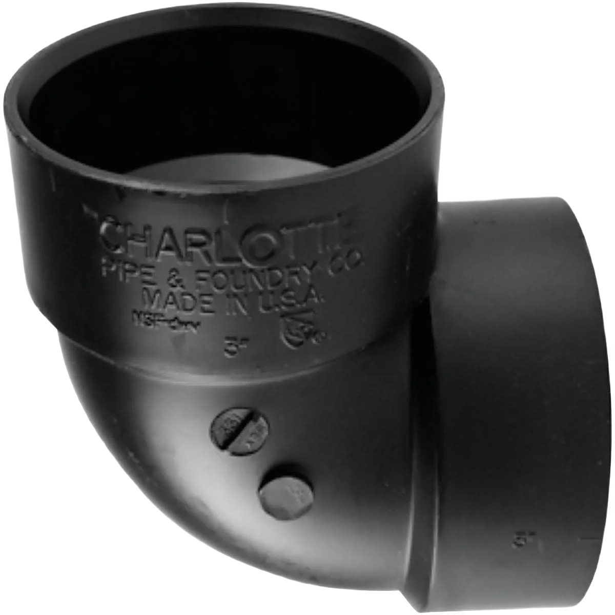 Fine Charlotte Pipe 3 In. Hub x Hub 90 Deg. Vent ABS Elbow Official