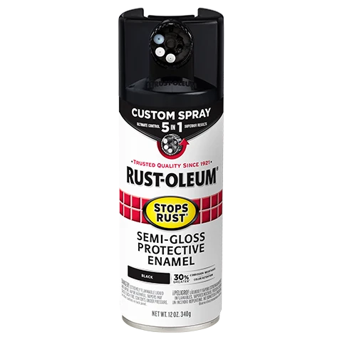 Relaxed Rust-Oleum Protective Enamel w 5-in-1 Spray Semi-Gloss Black Versatile