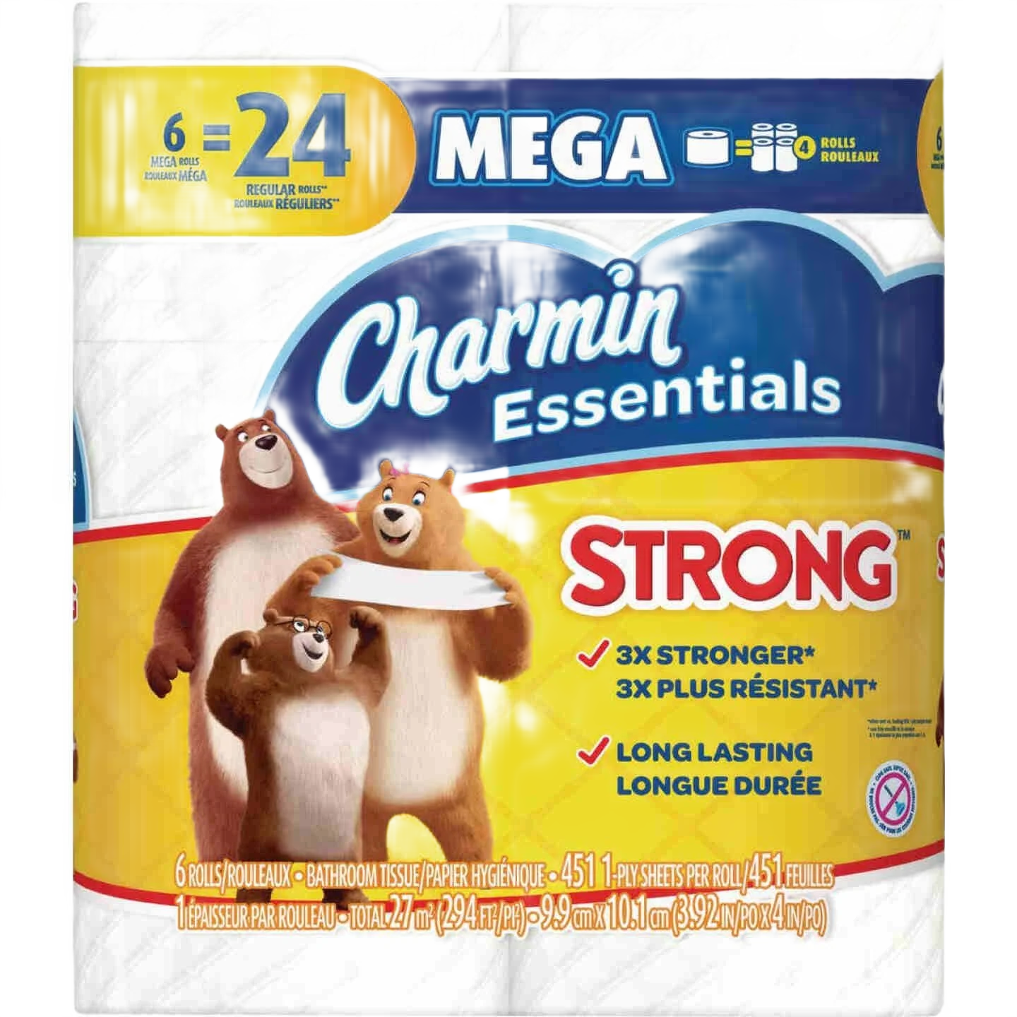 Effective Charmin Essentials Strong Toilet Paper 6 Rolls Stylish