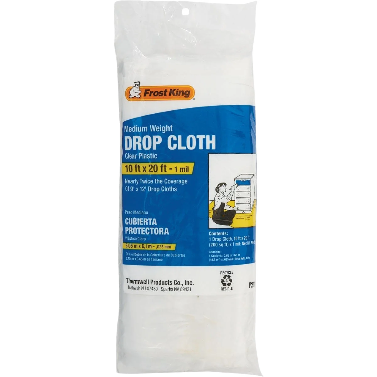 Elite Frost King 10 x 20 ft. Clear Medium-Density Drop Cloth Top-Quality