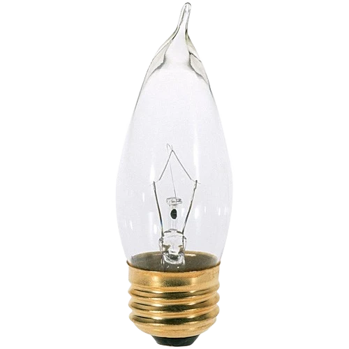 Stylish Satco 25 Watt CA10 Flame Tip Clear Medium Base Light Bulb 2-Pack Next-Generation