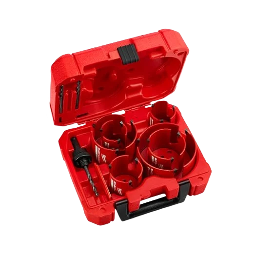 High-End Milwaukee BIG HAWG™ 10-PC Hole Saw w Carbide Teeth Optimized