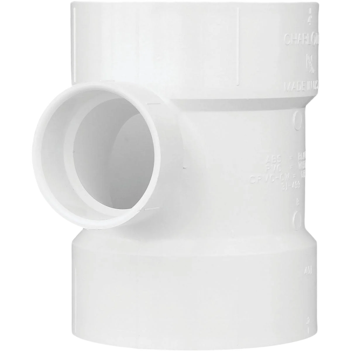 Long-Lasting Charlotte Pipe Reducing Sanitary PVC Tee 4 In. x 2 In. Practical