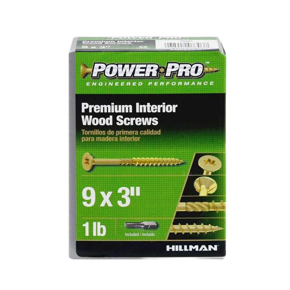 Genuine Power Pro 9 x 3 in. Premium Interior Wood Screws 1 lb. High-End