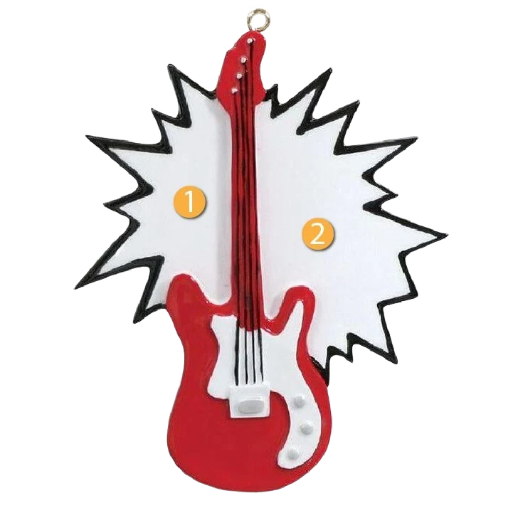 Proven Rudolph Me Personalized Red Electric Guitar Ornament Minimalist