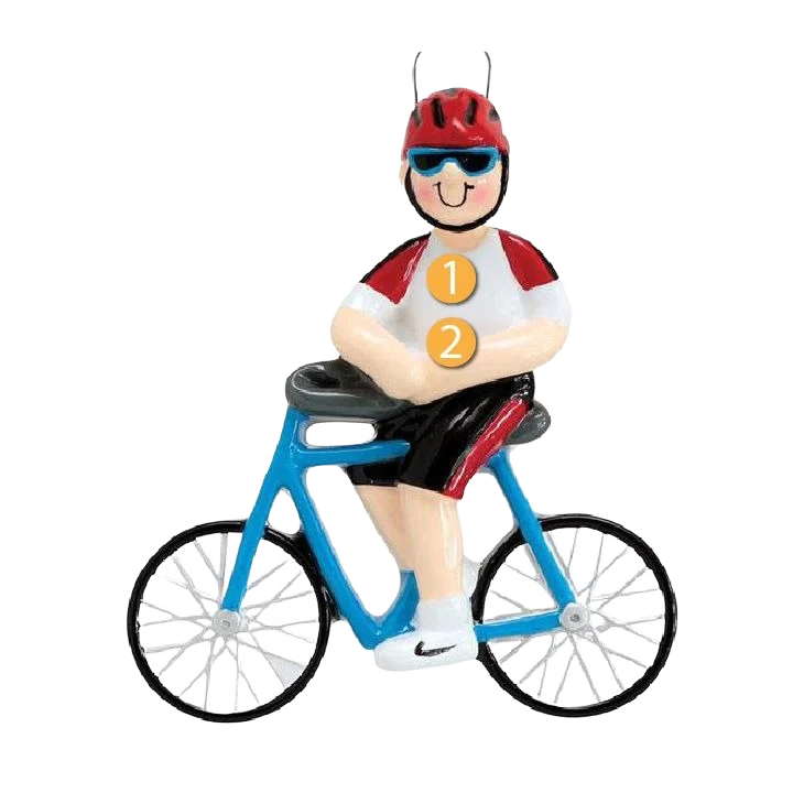 Quality Rudolph Me Personalized Boy on Bicycle Ornament Optimized