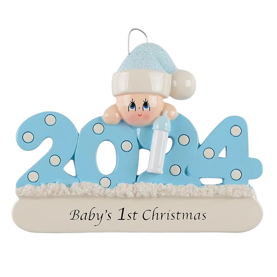 Artisan Rudolph Me 2024 Baby’s 1st Christmas Blue Personalized Ornament Flexible