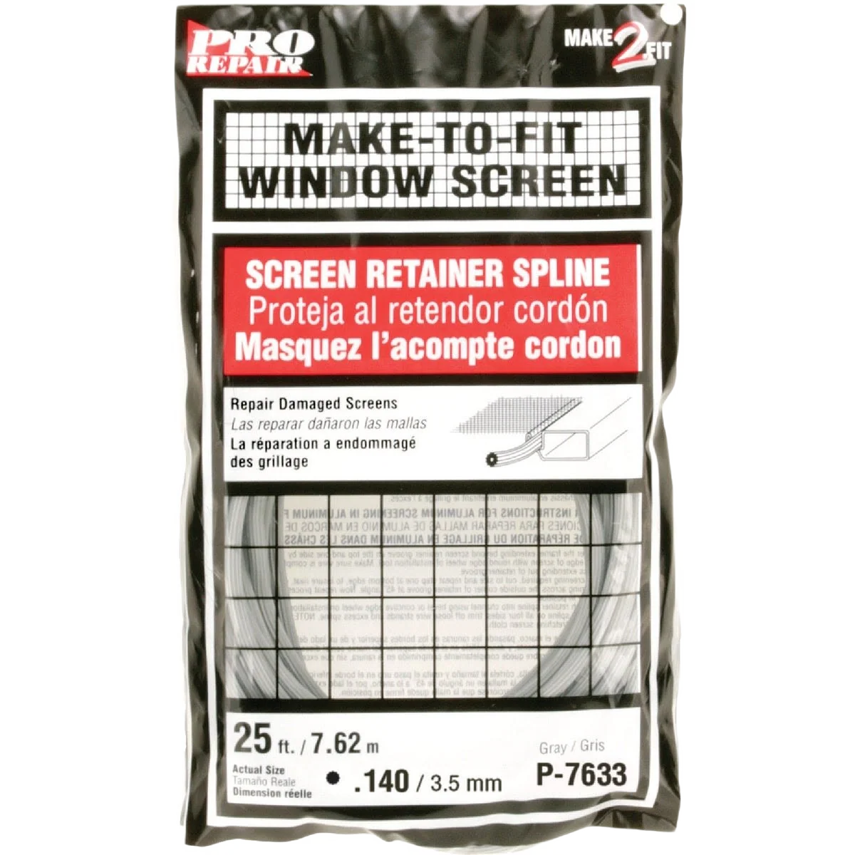 Luxury Prime-Line 0.140 Dia. x 25′ L. Vinyl Screen Retainer Spline Next-Generation