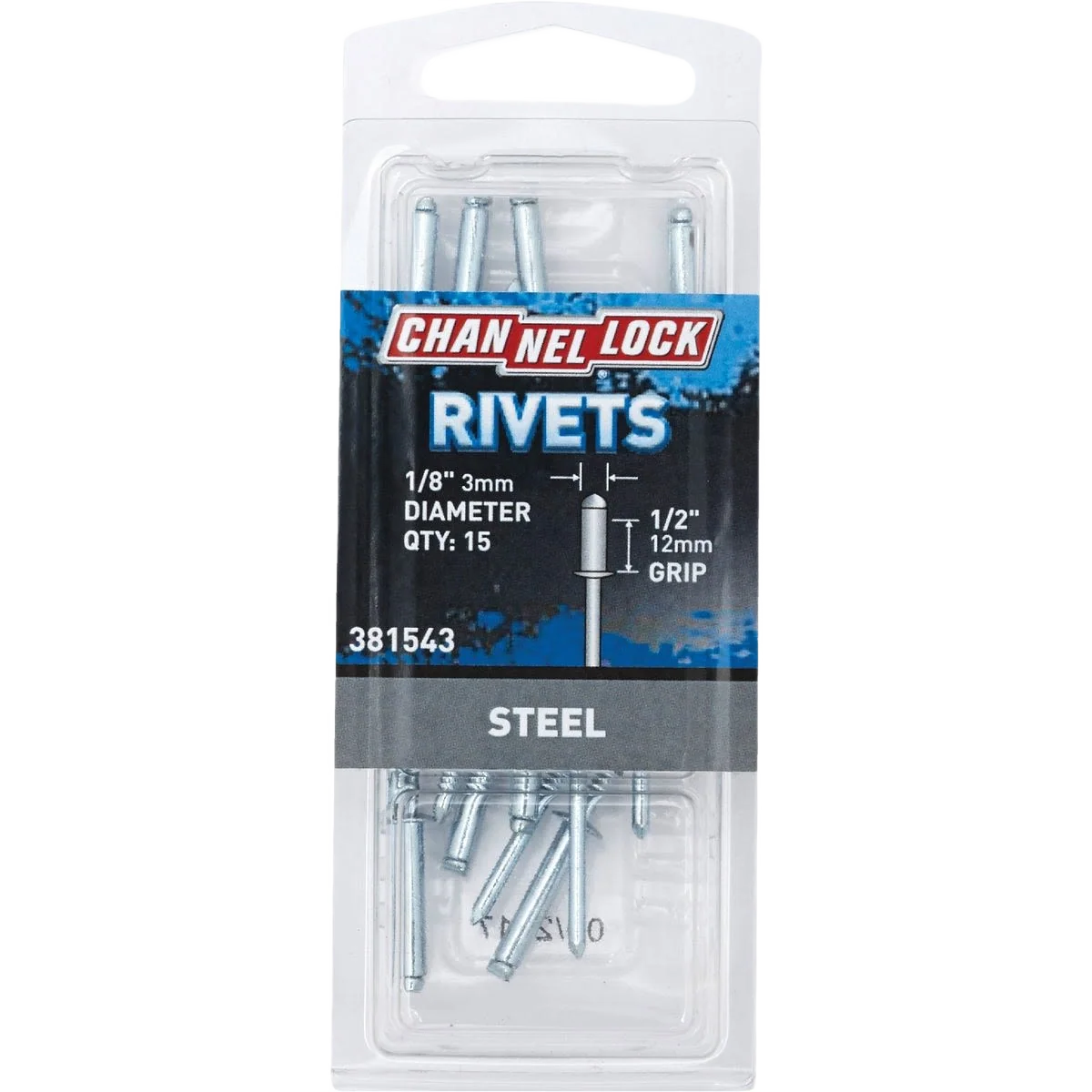 Easy-to-Use Channellock 1 8 In Diameter x 1 2 In Grip Steel Pop Rivets 15-Pack Advanced