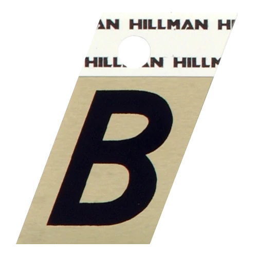 Quality Hillman 1-1 2 in. Black Gold Aluminum Angle Cut Sticker Letter B Prestigious