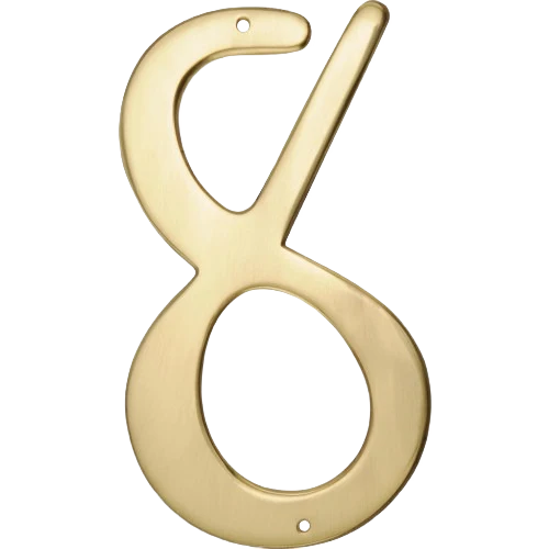 Long-Lasting Hillman 4-In. Nail-On Brass House Number 8 High-Grade