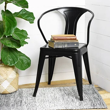Artisan PD Home and Garden Black French Casual Tin Chair Official
