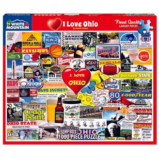 Soft White Mountain I Love Ohio Jigsaw Puzzle 1000 Piece Contemporary
