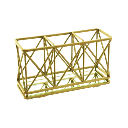 Organic MODA Gold Stowe Cosmetic Brush 3 Section Caddy Unique