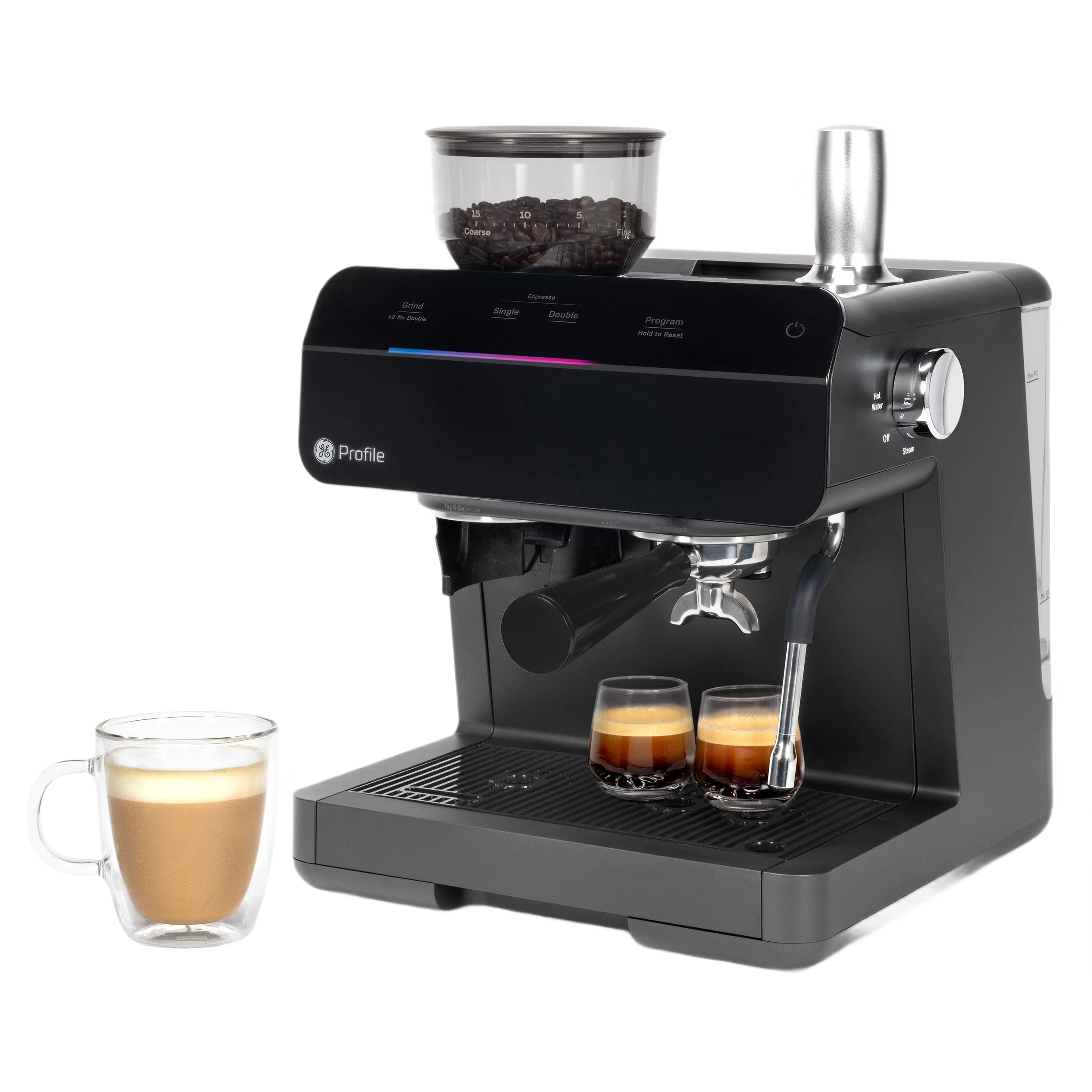 Minimalist GE Profile™ Semi Automatic Espresso Machine Frother Enhanced