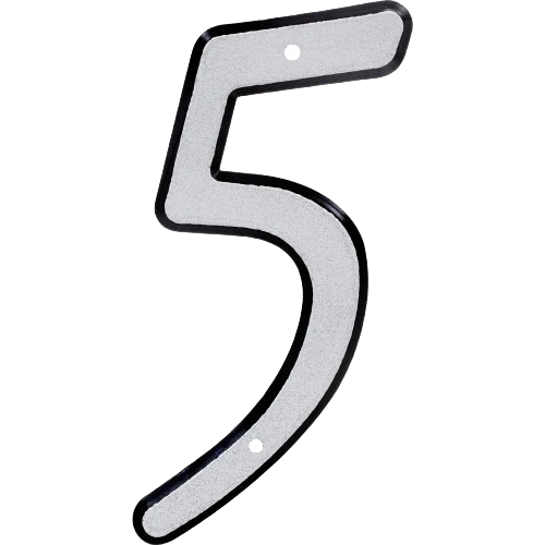 Green Hillman 4-In. Nail On Reflective House Number 5 Premium Material