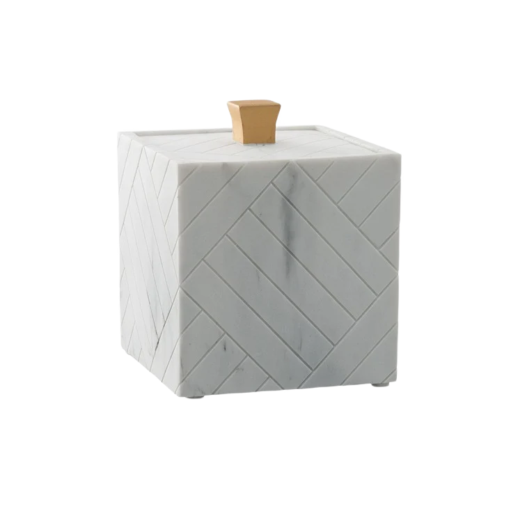 High-Grade MODA Grey Marble Resin Tripoli Cotton Jar Pure