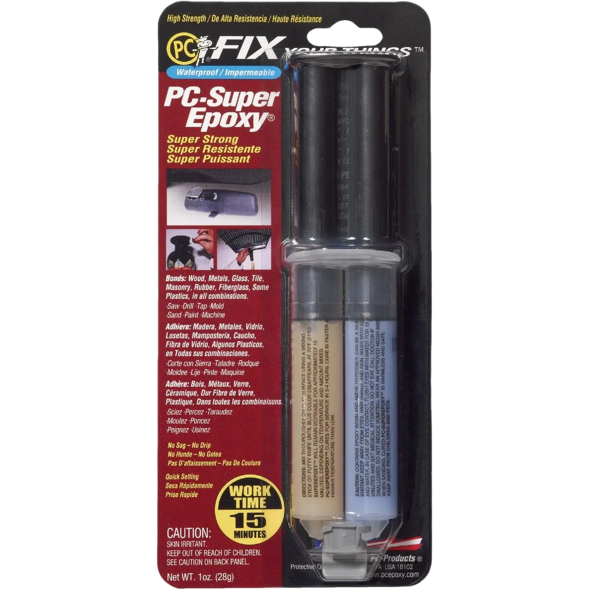 Authentic Protective Coating PC-Fix Super Waterproof Epoxy Paste Syringe 1 oz. Flexible