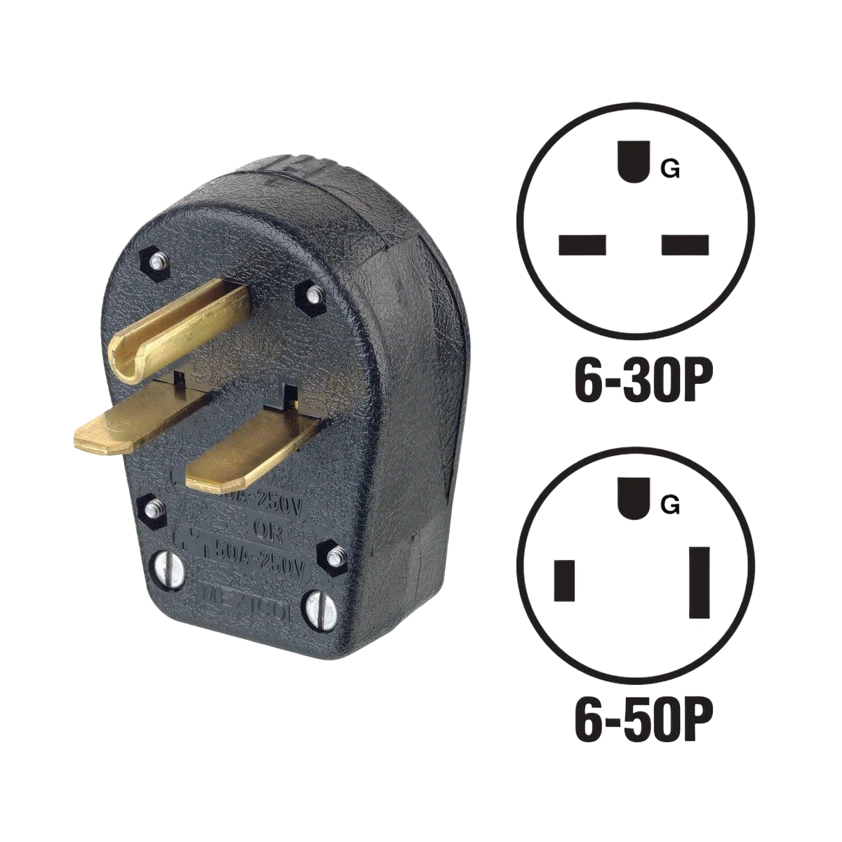 Superior Leviton 30A 50A Black Dual Power Plug Unique