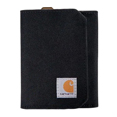 Practical Carhartt Black Nylon Duck Trifold Wallet Fast