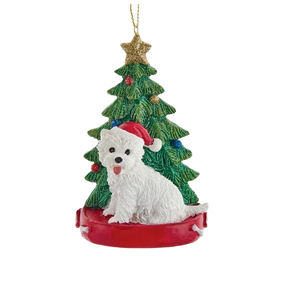 Relaxed Kurt S. Adler Personalized Westie with Tree Ornament Trusted