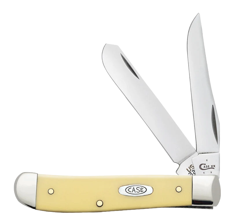 Excellent Case Knives Yellow Synthetic Mini Trapper Pocket Knife Outstanding