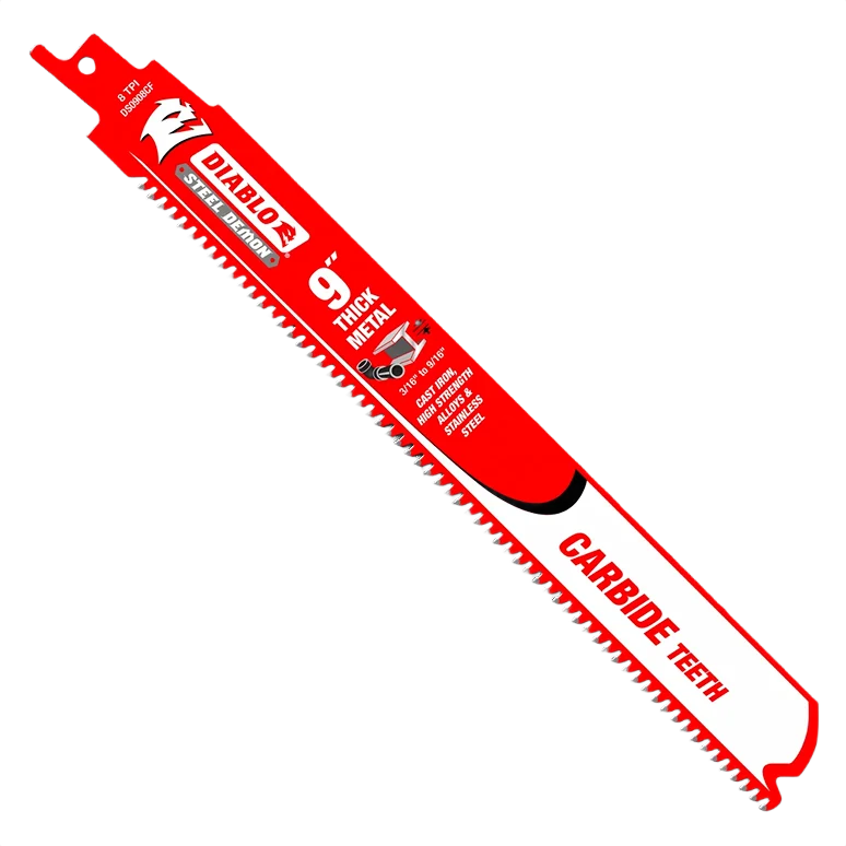 Environmentally Friendly Diablo 9-In. Carbide Thick Metal Cutting Reciprocating Blades 3-Pack Efficient