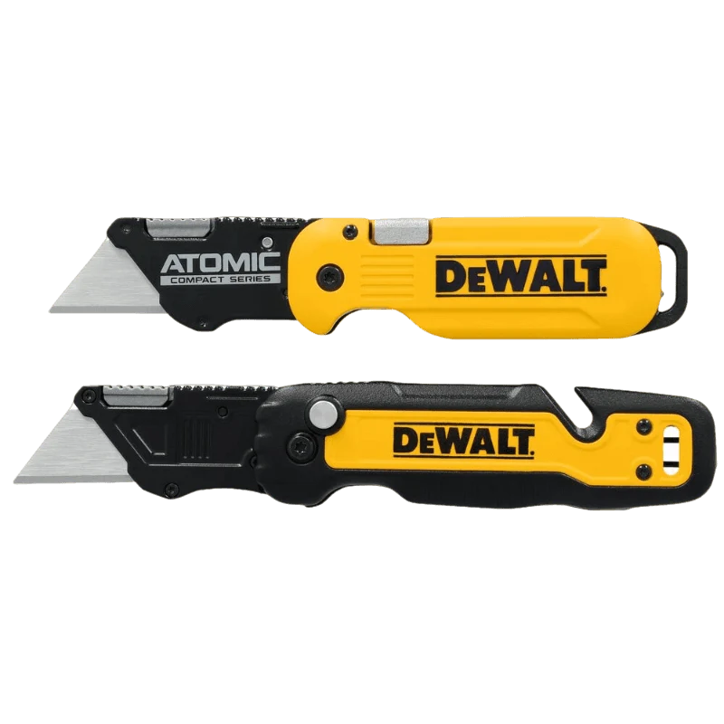 Detailed DEWALT Push and Flip Folding Utility Knife Set Optimized