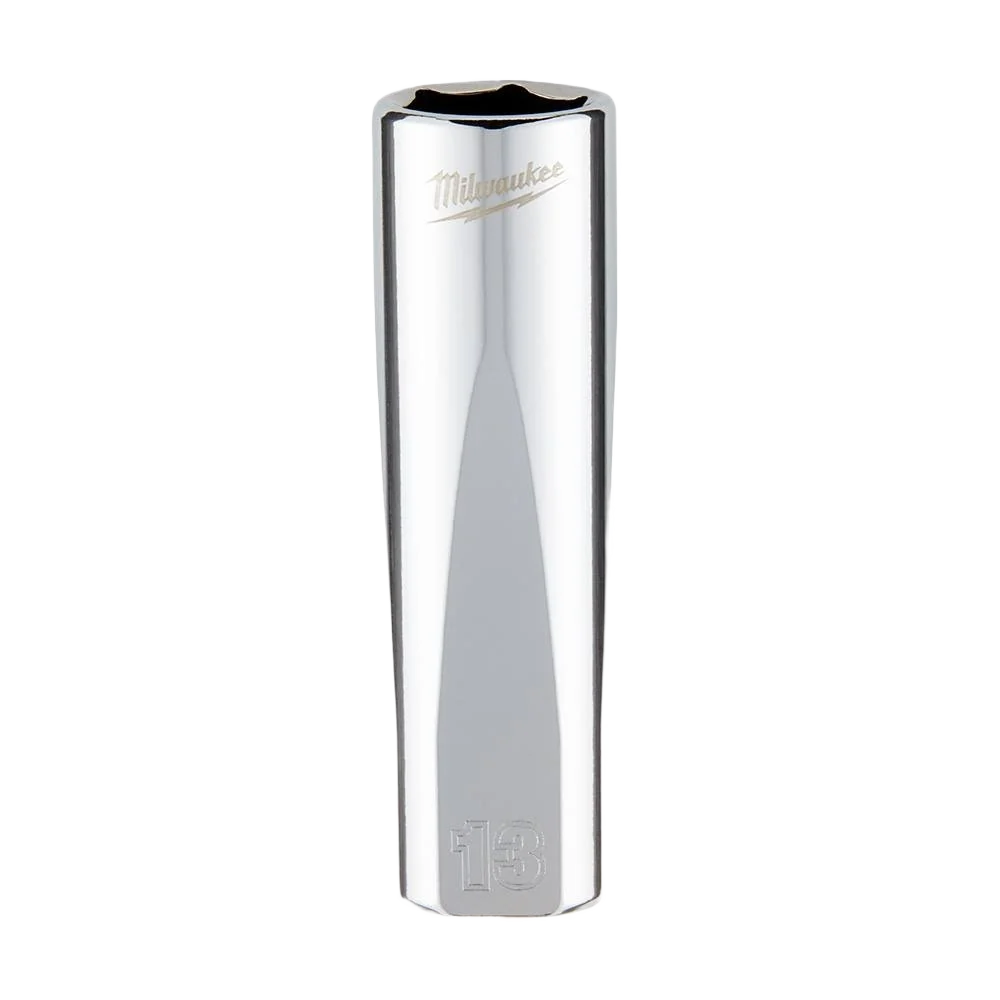 Sophisticated Milwaukee 3 8 Drive 13-mm 6-Point Deep Socket w FOUR FLAT™ Sides Fine Crafted