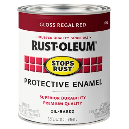 Practical Rust-Oleum Stops Rust Glossy Regal Red Protective Enamel Brush-On Paint 1 Qt. Contemporary