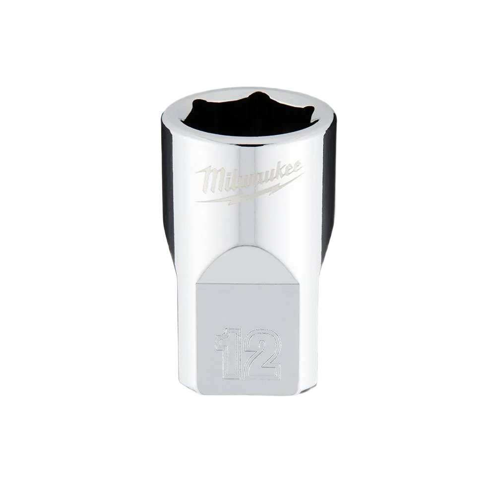 Convenient Milwaukee 3 8 Drive 12-mm 6-Point Socket w FOUR FLAT™ Sides Organic