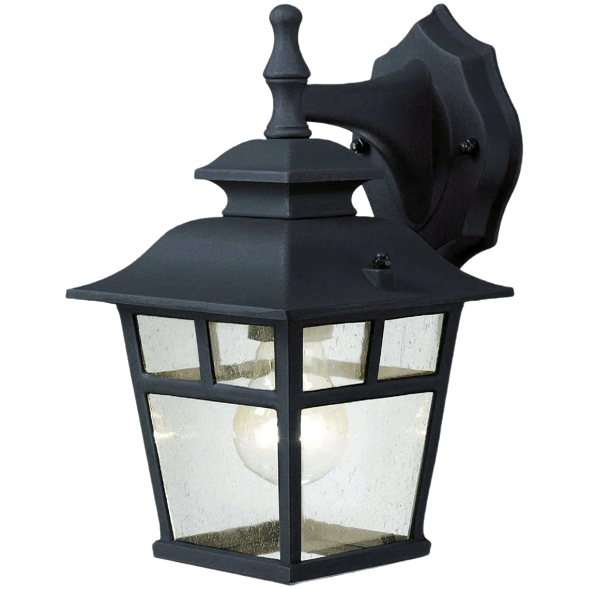High-End Home Impressions Fieldhouse Black Outdoor Wall Light Fixture 11 in. High-Grade