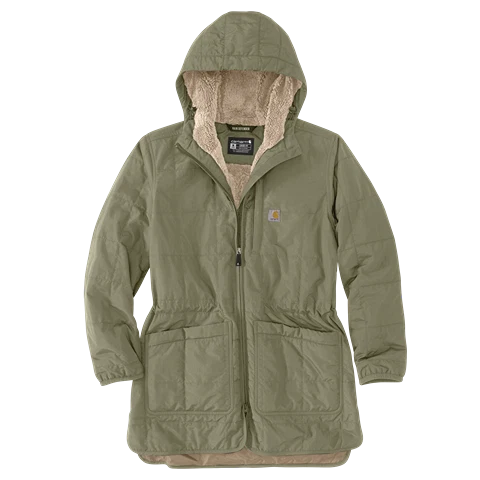 Flexible Carhartt Women’s XL Dusty Olive Rain Defender® Loose Fit Hooded Coat Unique