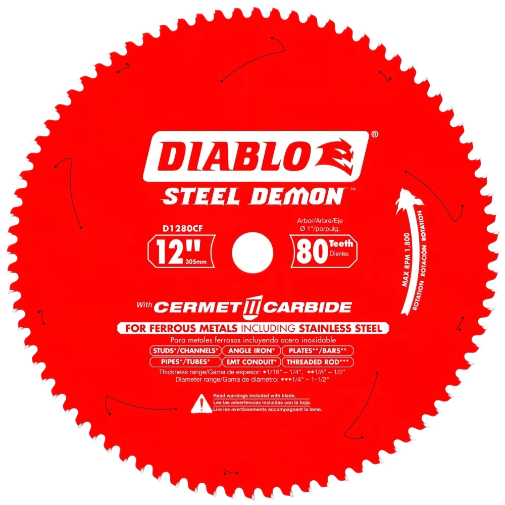 Safe Diablo 12-In. 80 Tooth Cermet II Metal Cutting Saw Blade Fine